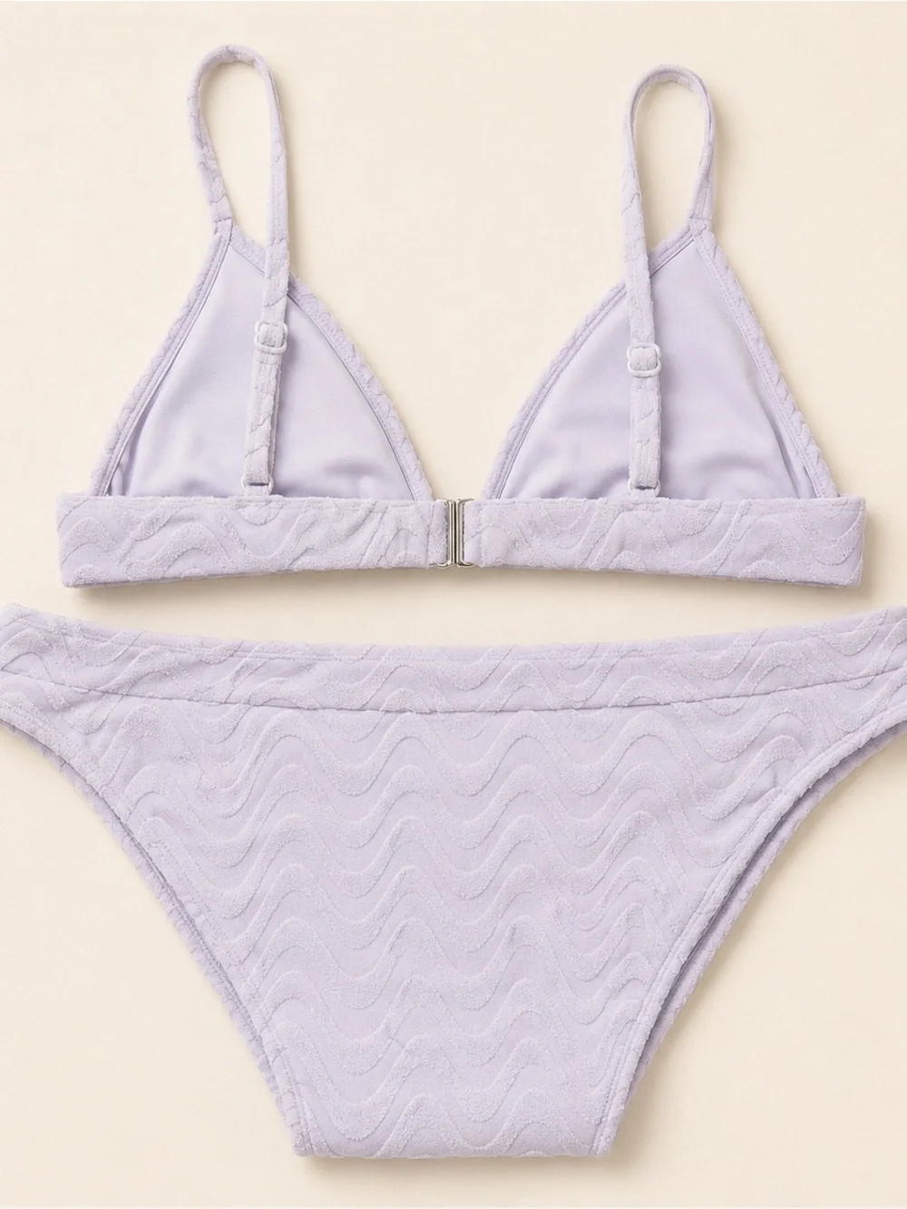 wild fable Lilac Textured Triangle Bikini Set